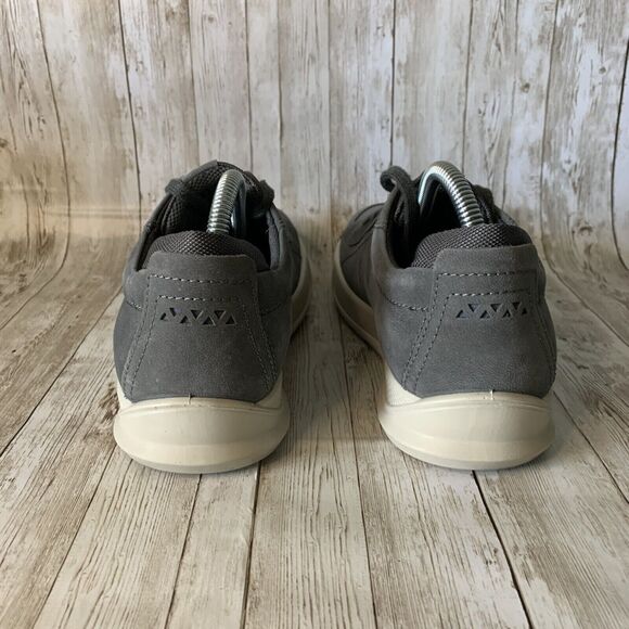 Ecco Byway Dark Shadow Sneakers Leather Low Top Lace Up Gray Men‎ Size 7 - Picture 3 of 10